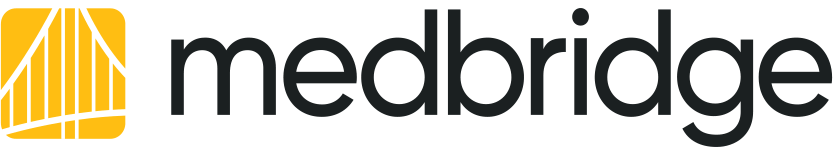 MedBridge logo with a yellow bridge icon on the left and “medbridge” in bold black lowercase letters on the right.
